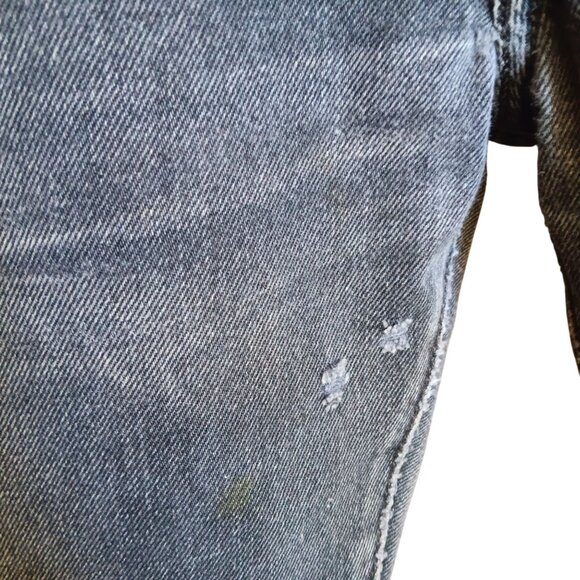 32x32 Levis 501 Faded Black Distress Metal Denim Jeans Trashed Punk Goth Rocker - Picture 7 of 8